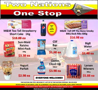 Two Nations One Stop Flyer August 11 to 17