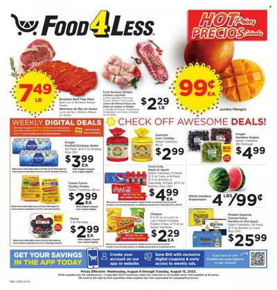Food 4 Less (CA) Weekly Ad Flyer Specials August 9 to August 15, 2023