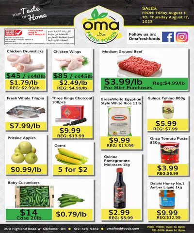 Oma Fresh Foods Flyer August 11 to 17