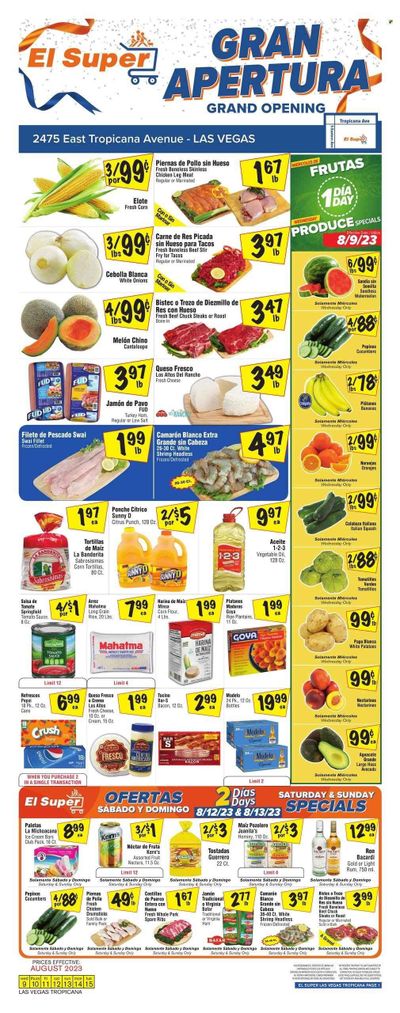 El Super (NV) Weekly Ad Flyer Specials August 9 to August 15, 2023 El Super (NV) Weekly Ad Flyer Specials August 9 to August 15, 2023