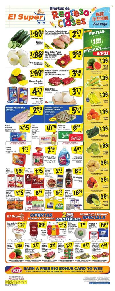 El Super (CA) Weekly Ad Flyer Specials August 9 to August 15, 2023