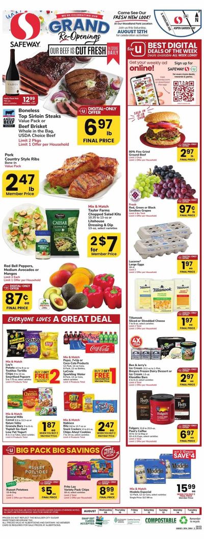 Safeway (CO) Weekly Ad Flyer Specials August 9 to August 15, 2023