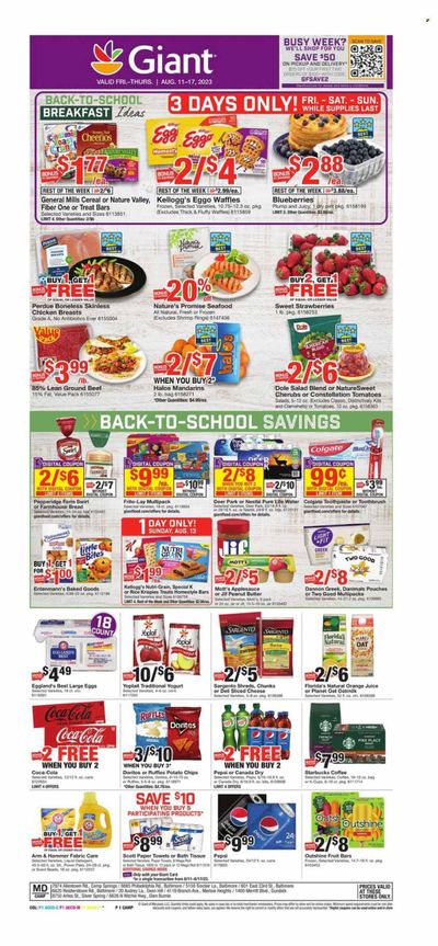 Giant Food (DE, MD, VA) Weekly Ad Flyer Specials August 11 to August 17, 2023