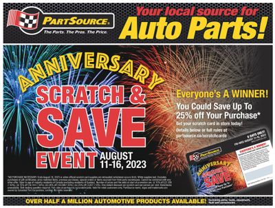 PartSource Flyer August 11 to 16