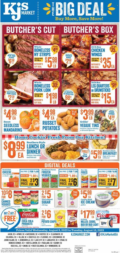 KJ´s Market (GA, SC) Weekly Ad Flyer Specials August 9 to August 15, 2023