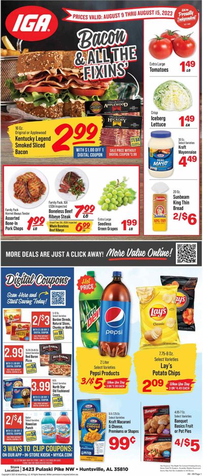 IGA (AL) Weekly Ad Flyer Specials August 9 to August 15, 2023