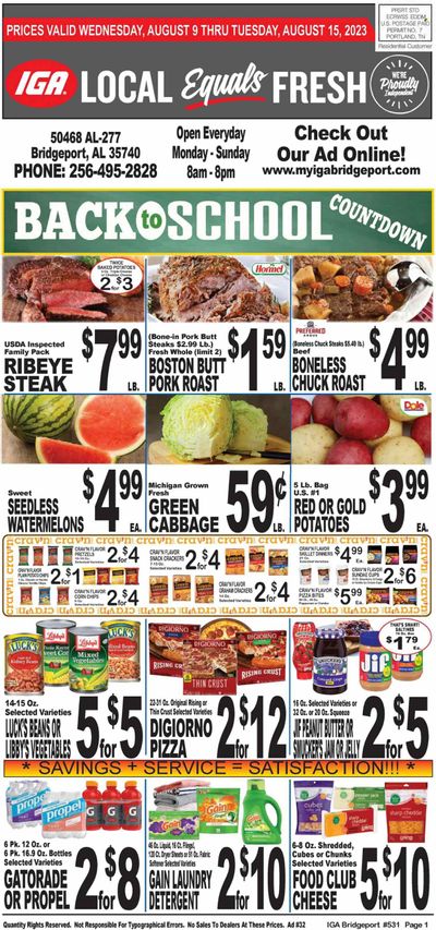 IGA (50) Weekly Ad Flyer Specials August 9 to August 15, 2023
