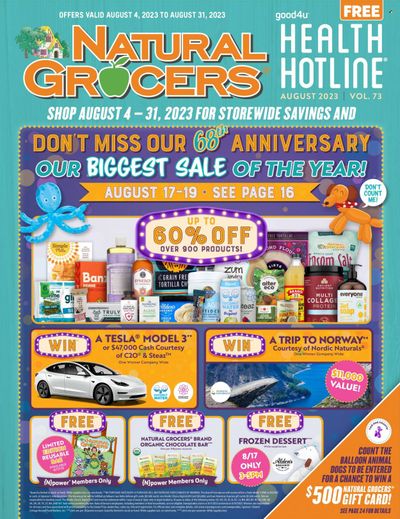 Natural Grocers Weekly Ad Flyer Specials August 4 to August 31, 2023