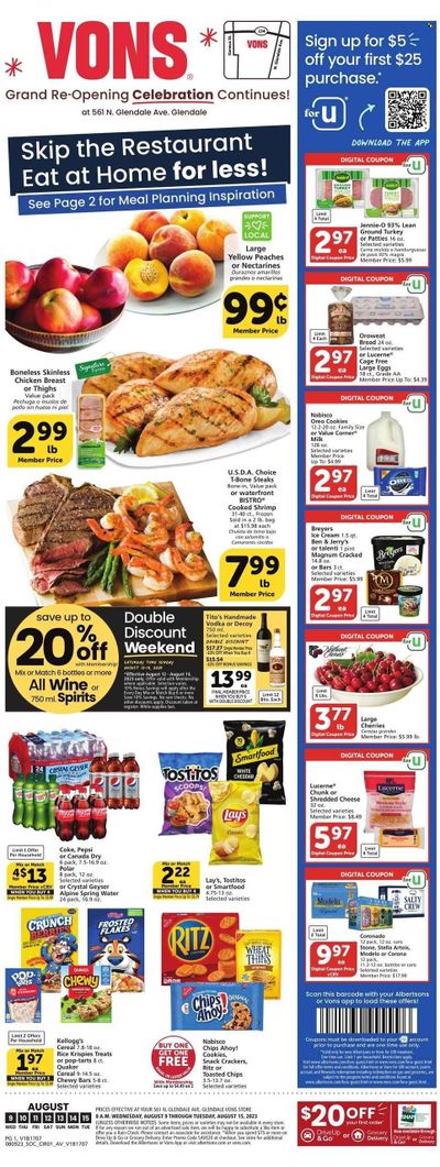 Vons (CA) Weekly Ad Flyer Specials August 9 to August 15, 2023