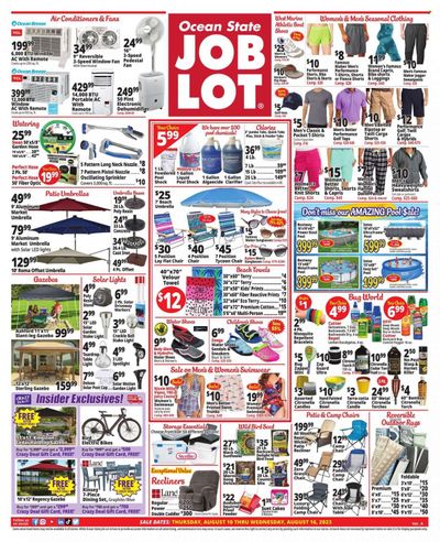 Ocean State Job Lot (CT, MA, ME, NH, NJ, NY, RI, VT) Weekly Ad Flyer Specials August 10 to August 16, 2023
