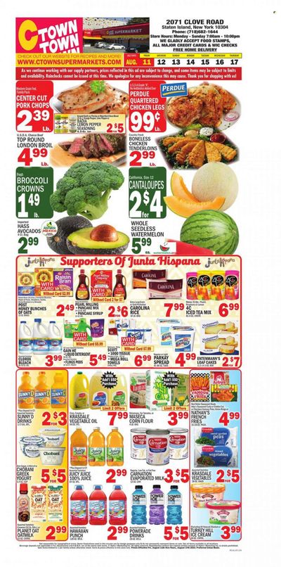 C-Town (CT, FL, MA, NJ, NY, PA) Weekly Ad Flyer Specials August 11 to August 17, 2023