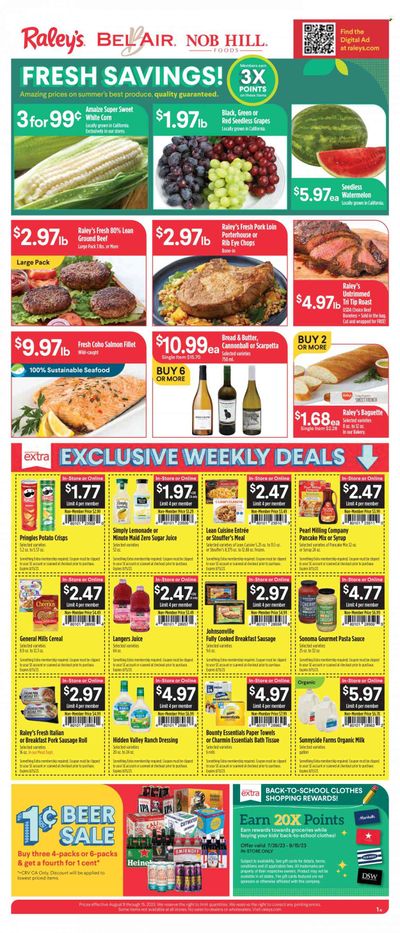 Raley's (CA, NV) Weekly Ad Flyer Specials August 9 to August 15, 2023