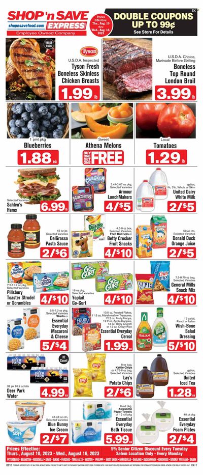Shop ‘n Save Express (MD, PA, WV) Weekly Ad Flyer Specials August 10 to August 16, 2023
