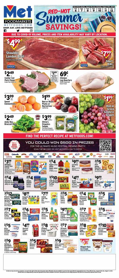 Met Foodmarkets Weekly Ad Flyer Specials August 6 to August 12, 2023