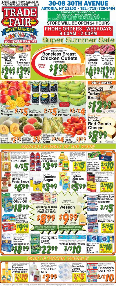 Trade Fair Supermarket (NY) Weekly Ad Flyer Specials August 11 to August 17, 2023