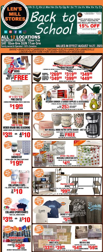 Len's Mill Stores Flyer August 14 to 27