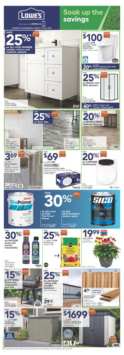Lowe's (ON) Flyer August 17 to 23