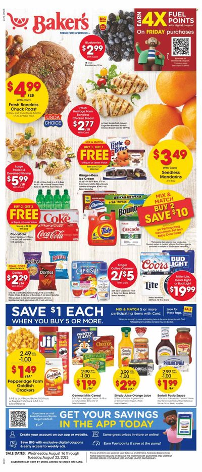 Baker's (NE) Weekly Ad Flyer Specials August 16 to August 22, 2023