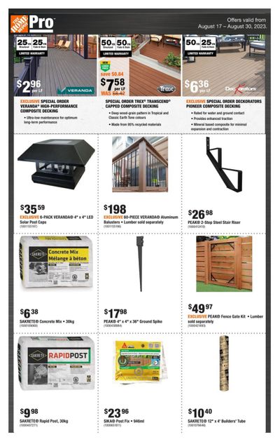 Home Depot Pro Flyer August 17 to 30