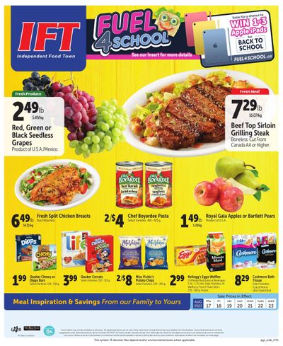 IFT Independent Food Town Flyer August 17 to 23