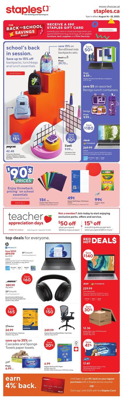 Staples Flyer August 16 to 22