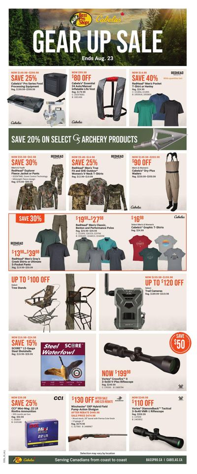 Cabela's Gear Up Sale Flyer August 17 to 23