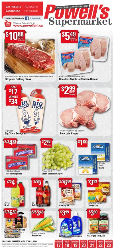Powell's Supermarket Flyer August 17 to 23