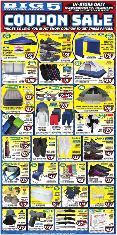 Big 5 (AZ, CA, CO, ID, NM, OR, UT, WA) Weekly Ad Flyer Specials August 13 to August 16, 2023