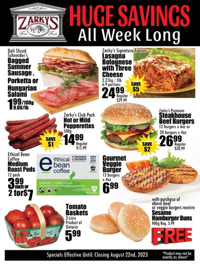Zarky's Flyer August 16 to 22