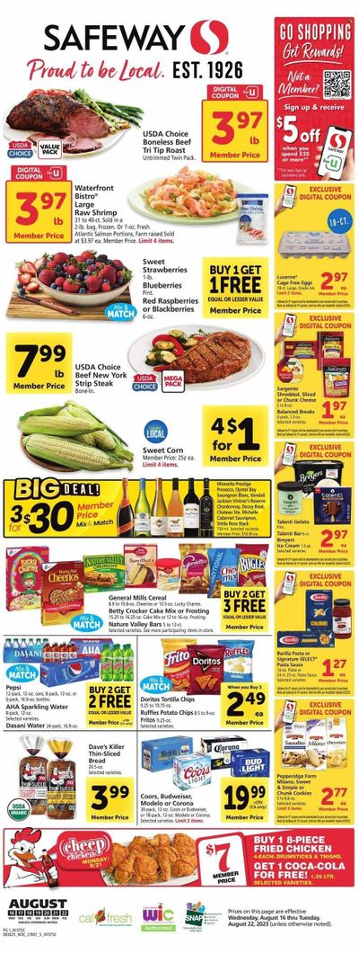 Safeway (CA) Weekly Ad Flyer Specials August 16 to August 22, 2023