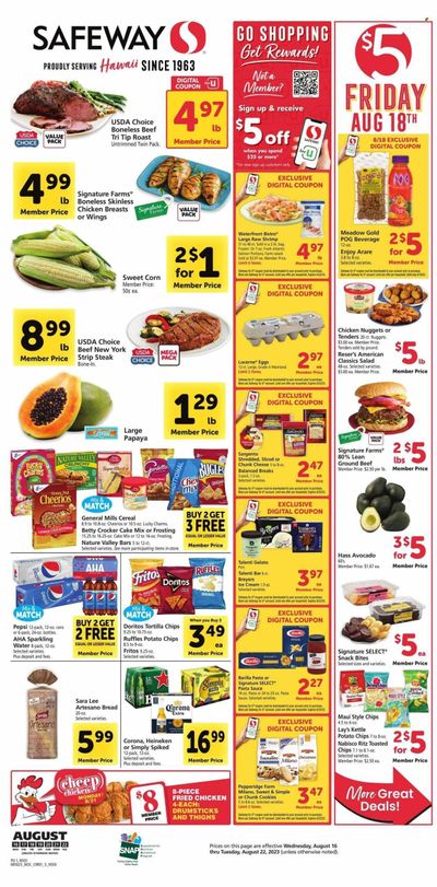 Safeway (HI) Weekly Ad Flyer Specials August 16 to August 22, 2023