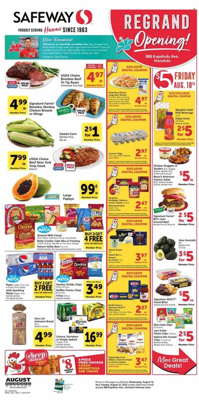 Safeway (HI) Weekly Ad Flyer Specials August 16 to August 22, 2023