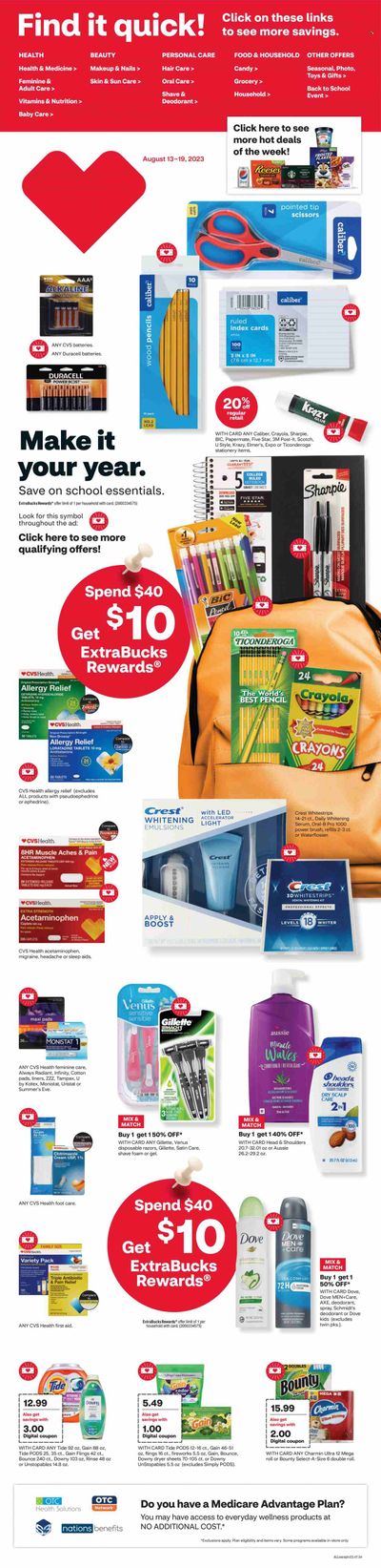 CVS Pharmacy Weekly Ad Flyer Specials August 13 to August 19, 2023