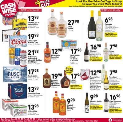 Cash Wise Liquor Only (MN) Weekly Ad Flyer Specials August 13 to August 19, 2023