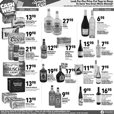 Cash Wise Liquor Only (MN) Weekly Ad Flyer Specials August 13 to August 19, 2023