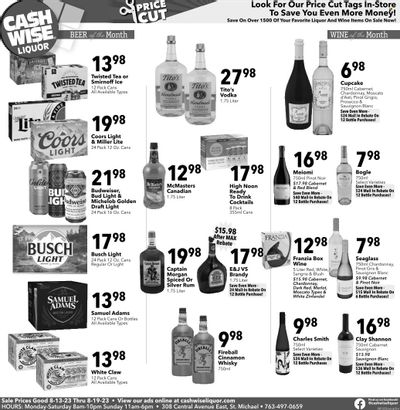 Cash Wise Liquor Only (MN) Weekly Ad Flyer Specials August 13 to August 19, 2023