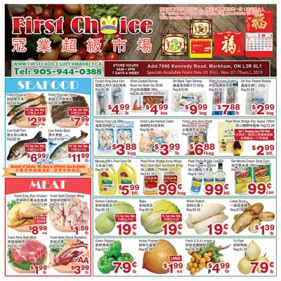 First Choice Supermarket Flyer November 1 to 7