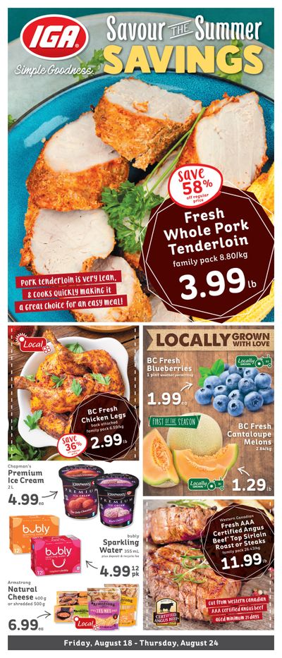 IGA Stores of BC Flyer August 18 to 24