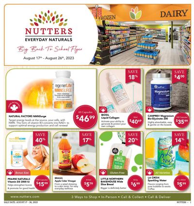 Nutters Everday Naturals Flyer August 17 to 26