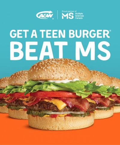 A&W Canada Promotions: Get a Teen Burger Beat MS Day
