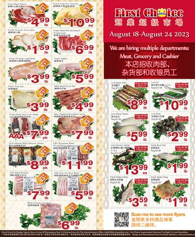 First Choice Supermarket Flyer August 18 to 24