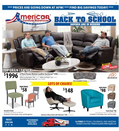 American Furniture Warehouse (AZ, CO, TX) Weekly Ad Flyer Specials August 16 to August 27, 2023