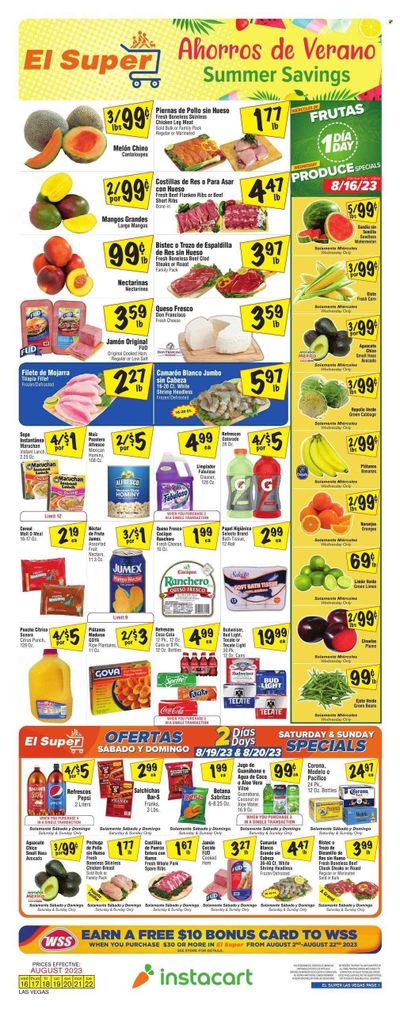 El Super (NV) Weekly Ad Flyer Specials August 16 to August 22, 2023