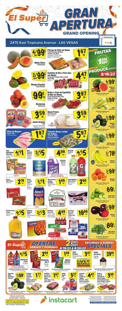 El Super (NV) Weekly Ad Flyer Specials August 16 to August 22, 2023
