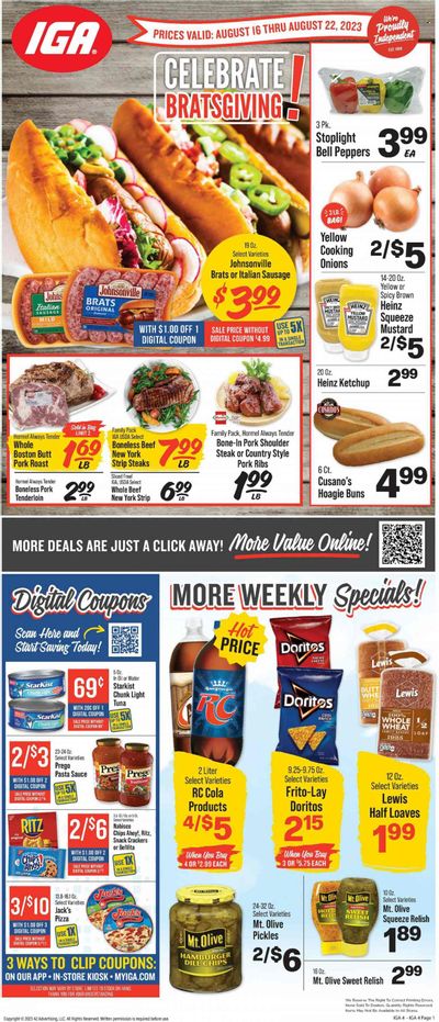 IGA (KY) Weekly Ad Flyer Specials August 16 to August 22, 2023