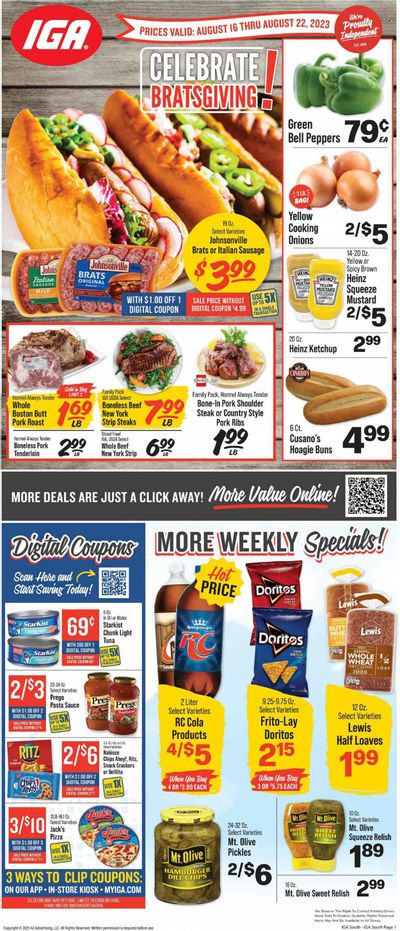IGA (KY) Weekly Ad Flyer Specials August 16 to August 22, 2023