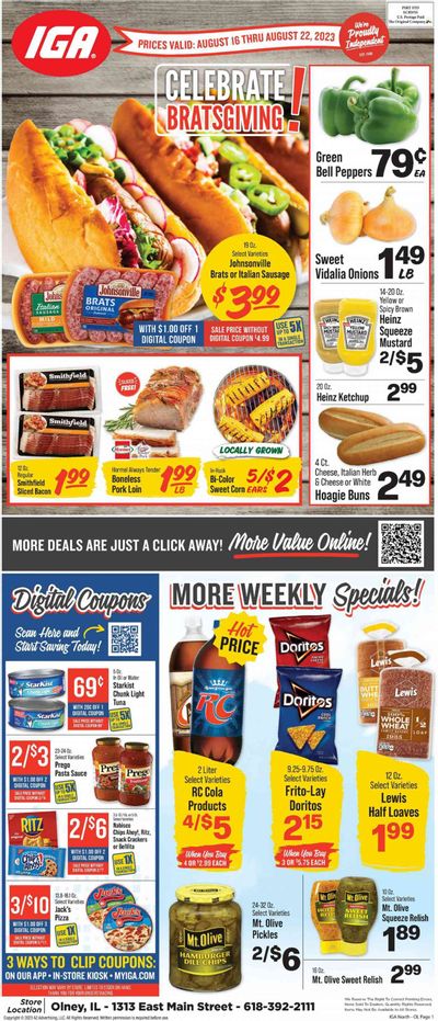 IGA (IL) Weekly Ad Flyer Specials August 16 to August 22, 2023