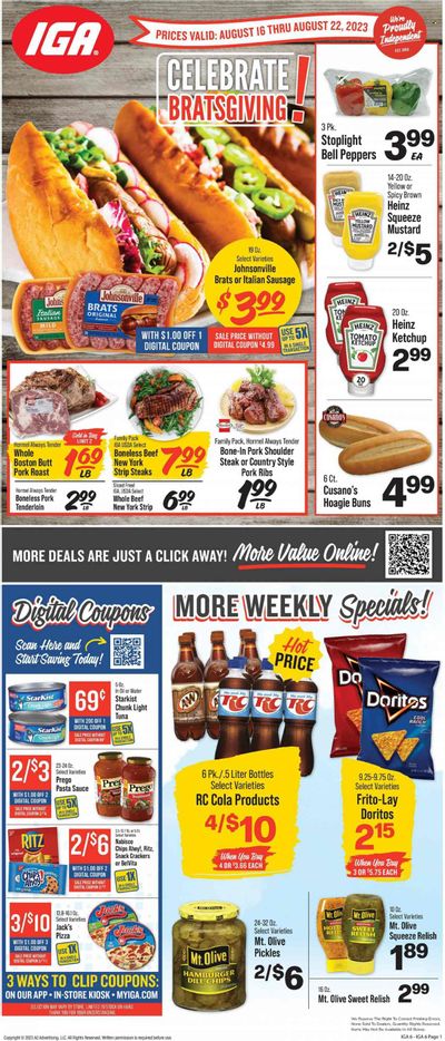 IGA (TN) Weekly Ad Flyer Specials August 16 to August 22, 2023