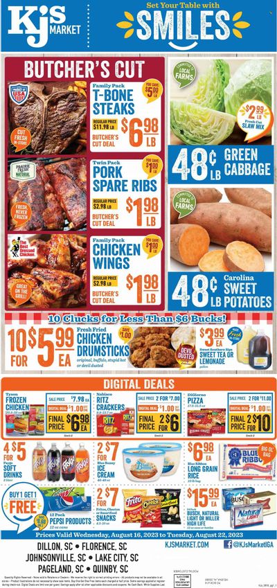 KJ´s Market (GA, SC) Weekly Ad Flyer Specials August 16 to August 22, 2023