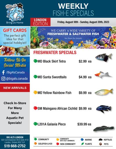 Big Al's (London) Weekend Specials August 18 to 20